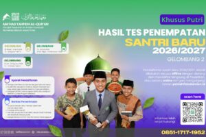 Hasil Ujian Penempatan Santri Baru Lulusan SD/MI (Putri) – Gelombang I & II Tahun 2026/2027